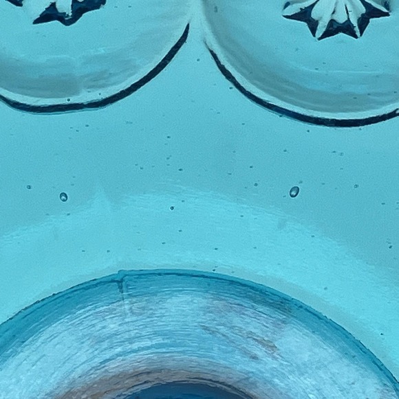 Vintage LE Smith Moon and Stars / Pedestal Candy Glass Dish / 4.5" Blue Trinket - Picture 8 of 8